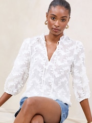 Lipsy 3/4 Sleeve 3D Fabric Blouse - Imagen 1 de 5