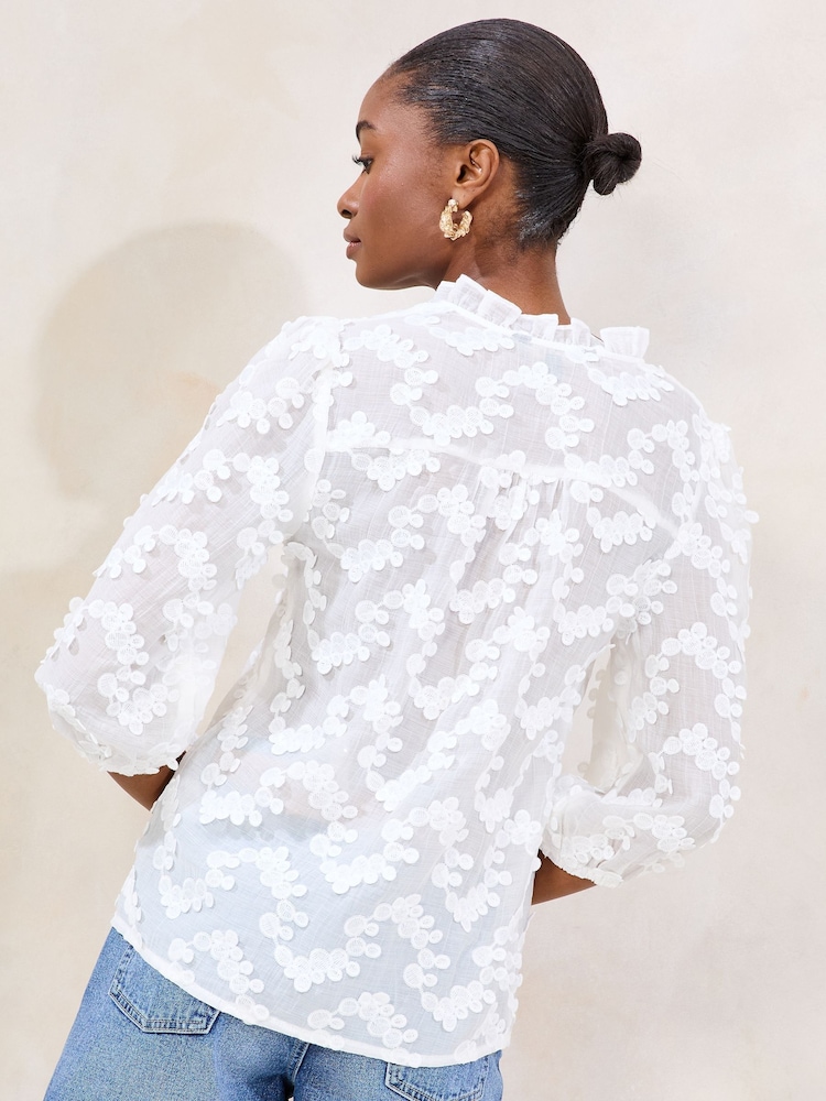 Lipsy 3/4 Sleeve 3D Fabric Blouse - Imagen 5 de 5