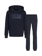 JACK & JONES JUNIOR Blue Hooded Sweat and Jogger Set - Image 1 of 3