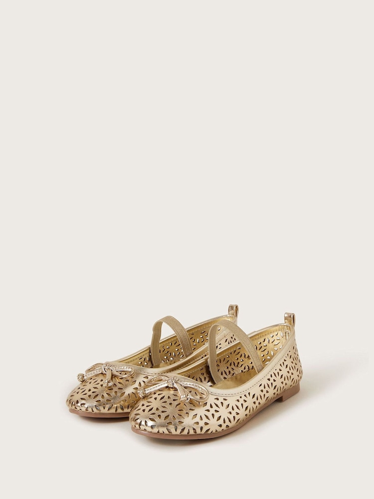 Monsoon Cutwork Metallic Ballet Flats - Bild 1 von 3 Monsoon Cutwork Metallic Ballet Flats - Bild 1 von 3