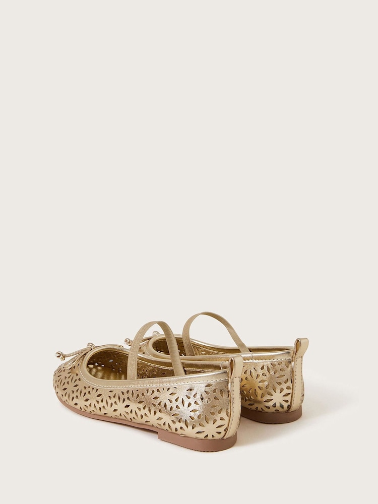 Monsoon Cutwork Metallic Ballet Flats - Bild 3 von 3 Monsoon Cutwork Metallic Ballet Flats - Bild 3 von 3