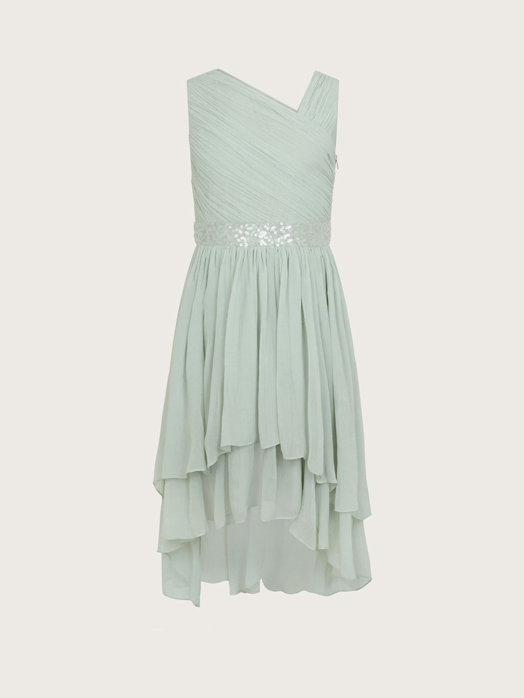 Monsoon Green Abigail One-Shoulder Prom Dress - Image 1 of 3