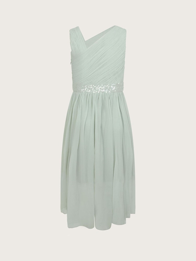 Monsoon Green Abigail One-Shoulder Prom Dress - Image 2 of 3