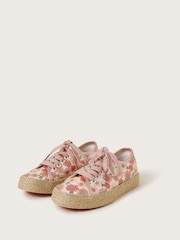 Monsoon Natural Floral Print Espadrille Trainers - Image 1 of 3