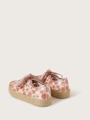 Monsoon Natural Floral Print Espadrille Trainers - Image 2 of 3