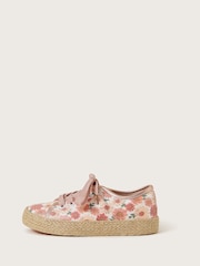 Monsoon Natural Floral Print Espadrille Trainers - Image 3 of 3