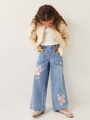 Monsoon Blue Dove Appliqué 100% Cotton Denim Jeans - Image 1 of 4