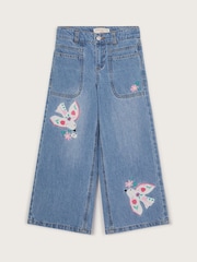 Monsoon Blue Dove Appliqué 100% Cotton Denim Jeans - Image 2 of 4