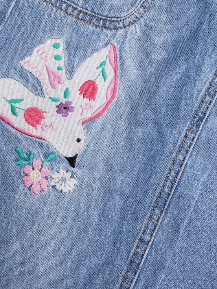 Monsoon Blue Dove Appliqué 100% Cotton Denim Jeans - Image 4 of 4