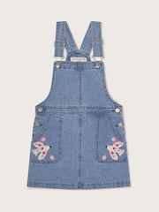 Monsoon Blue Denim 100% Cotton Dungaree Pinafore Dress - Image 2 of 4