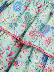 Monsoon Green Baby All-Over Butterfly Print 100% Cotton Dress - Image 3 of 3