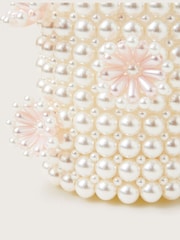 Monsoon Natural Pearl Beaded Flower Bucket Bag - Image 3 of 4