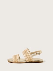Monsoon Gold Woven Whipstitch Strappy Sandals - Image 2 of 3
