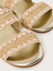 Monsoon Gold Woven Whipstitch Strappy Sandals - Image 3 of 3