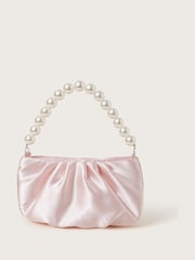 Monsoon Nude Pearl Strap Satin Party Bag - Image 1 of 4