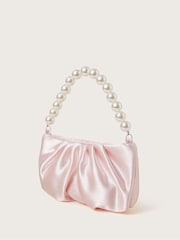 Monsoon Nude Pearl Strap Satin Party Bag - Image 2 of 4