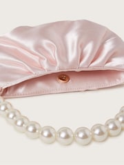 Monsoon Nude Pearl Strap Satin Party Bag - Image 3 of 4