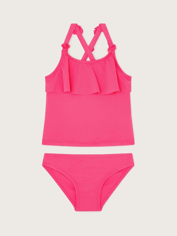 Monsoon Pink Flower Strap Ruffle Tankini Set - Image 1 of 3