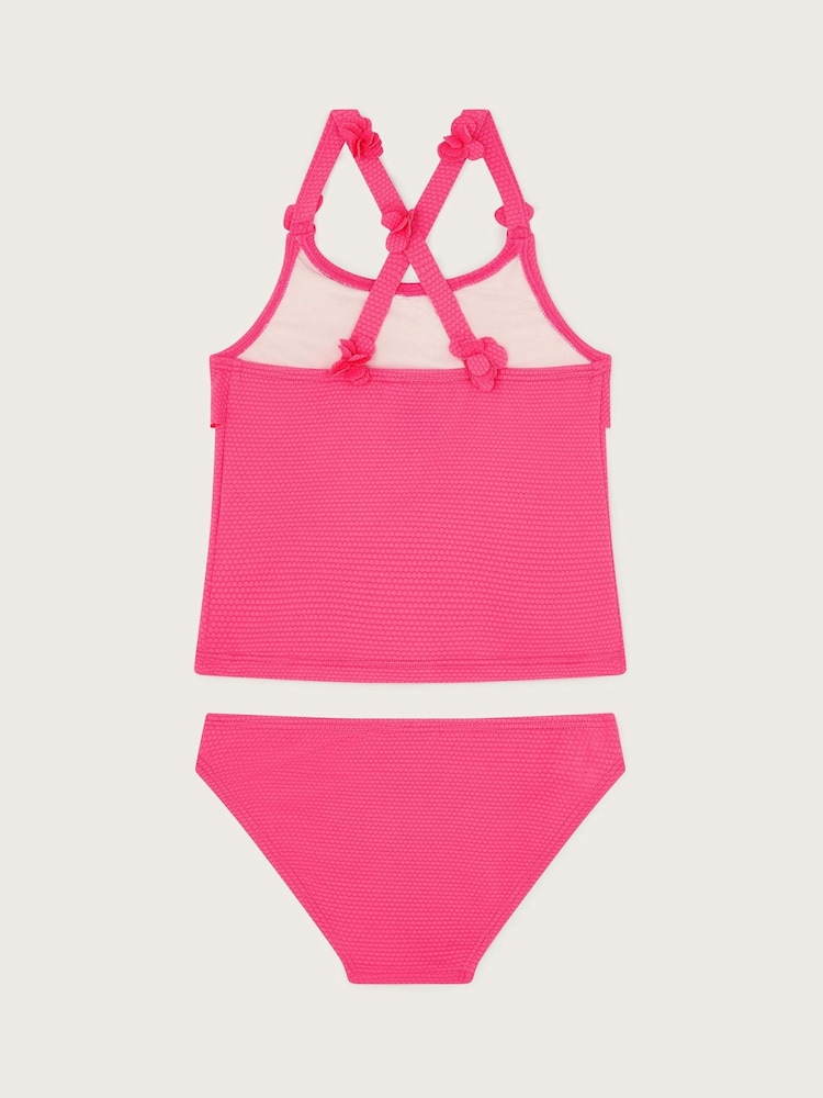 Monsoon Pink Flower Strap Ruffle Tankini Set - Image 2 of 3