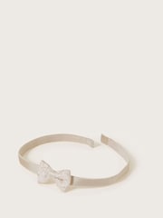 Monsoon Gold Baby Bow Jacquard Booties and Headband Set - Image 3 of 3