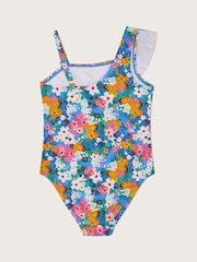 Monsoon asymmetrischer Rüschen-Badeanzug mit Floraldesign - Bild 2 von 3
