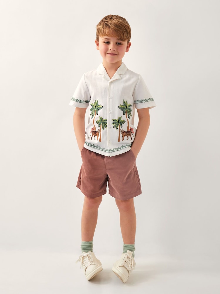 Monsoon Red Drawstring Pull-On Shorts - Image 1 of 4