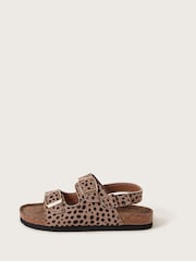 Monsoon Brown Leopard Print Buckle Sandals - Image 1 of 3