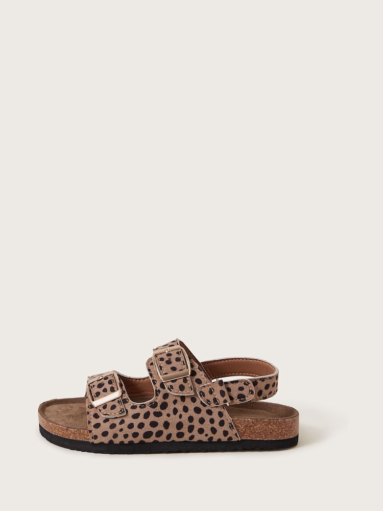 Monsoon Brown Leopard Print Buckle Sandals - Image 1 of 3
