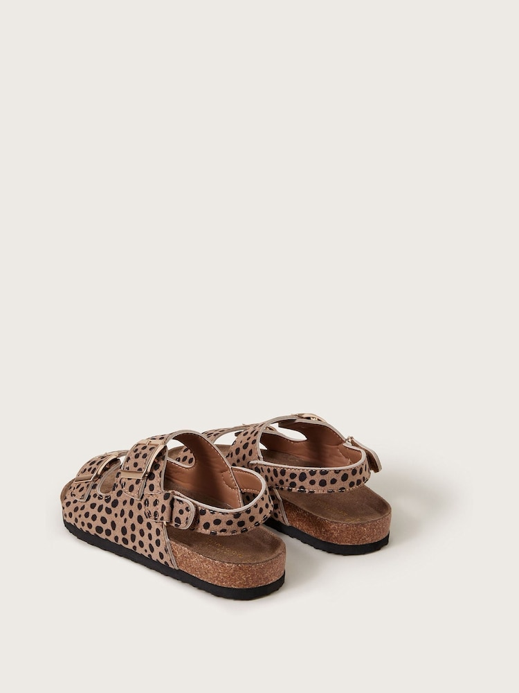 Monsoon Brown Leopard Print Buckle Sandals - Image 3 of 3
