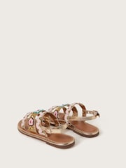 Monsoon Pink Embellished Strappy Metallic Sandals - Image 3 of 3