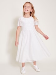 Monsoon Natural Sunray Embellished Dress - Image 1 of 4