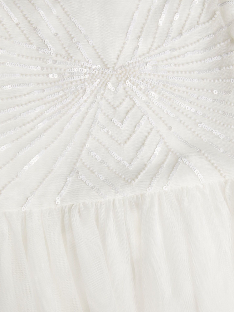 Monsoon Natural Sunray Embellished Dress - Image 4 of 4