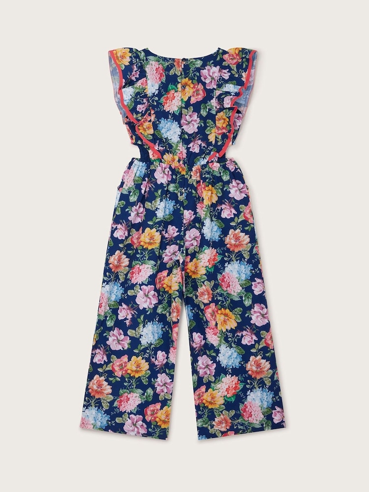 Monsoon Blue Vintage-Style Floral Jumpsuit - Image 3 of 4