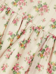 Monsoon Natural Long Sleeve Floral Sparkle Dress - Image 3 of 3