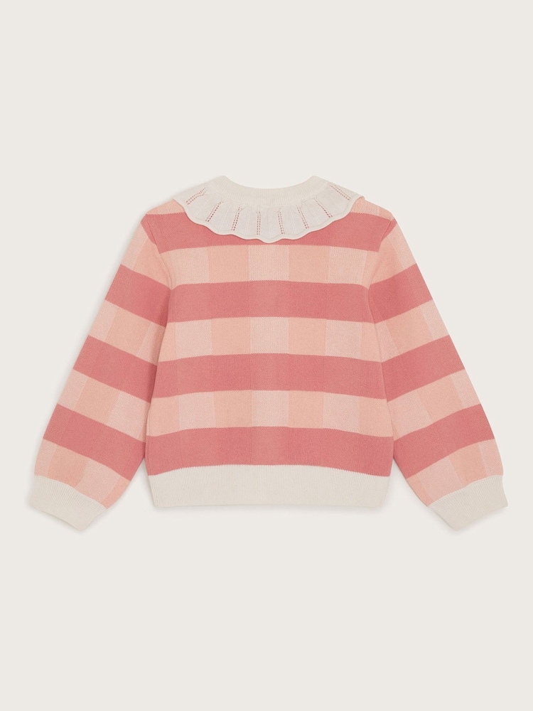Monsoon pletena karirast; s karirastim vzorcem Frill Collar 100% Cotton pletena jopa - Slika 2 iz 3 Monsoon pletena karirast; s karirastim vzorcem Frill Collar 100% Cotton pletena jopa - Slika 2 iz 3