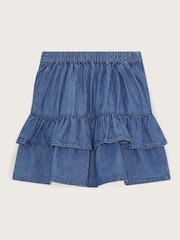 Monsoon Chambray-Rock mit bestickter Rüschen aus 100 % Baumwolle - Bild 2 von 3