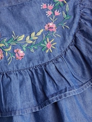 Monsoon Chambray-Rock mit bestickter Rüschen aus 100 % Baumwolle - Bild 3 von 3
