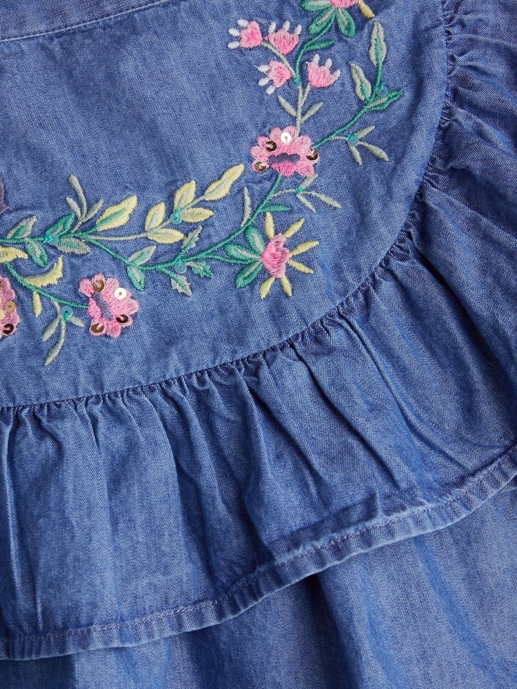 Monsoon Chambray Vezen naborek/volana; z naborki/volano 100% Bombažna krila - Slika 3 iz 3 Monsoon Chambray Vezen naborek/volana; z naborki/volano 100% Bombažna krila - Slika 3 iz 3