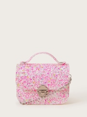 Monsoon Pink Mini Glitter Satchel Bag - Image 1 of 5