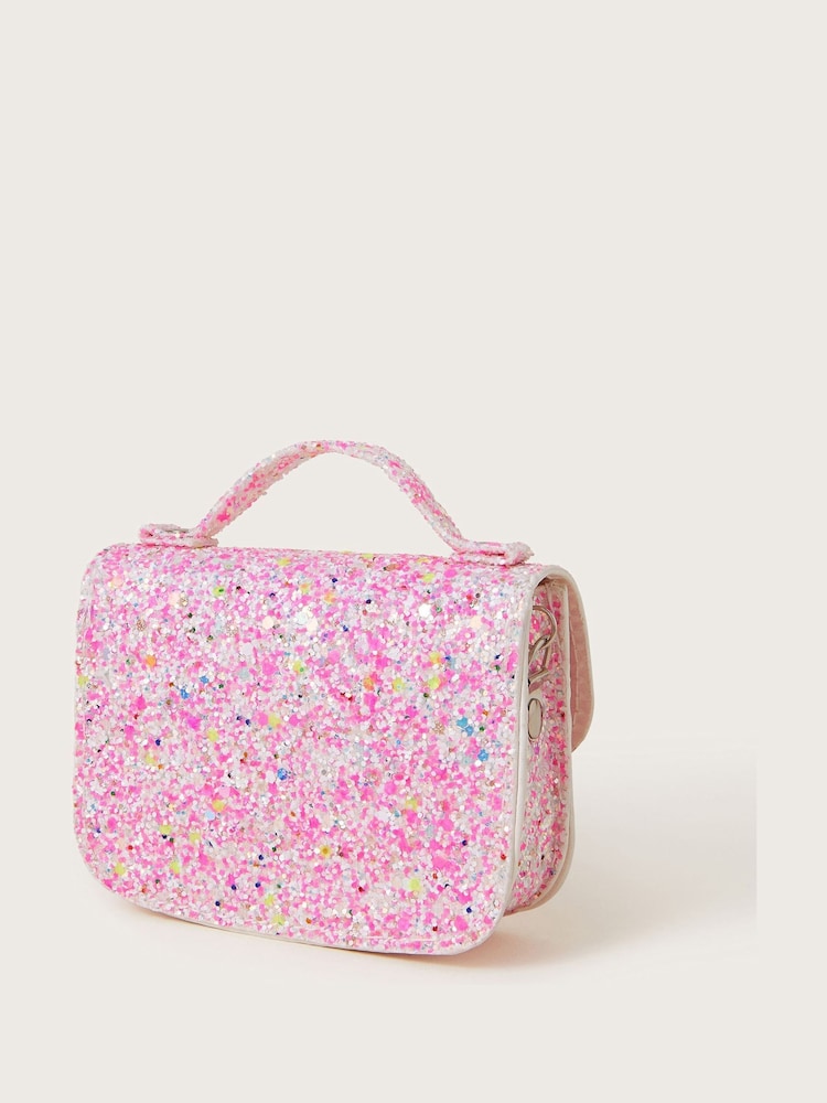 Monsoon Pink Mini Glitter Satchel Bag - Image 2 of 5