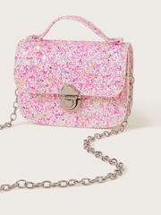 Monsoon Pink Mini Glitter Satchel Bag - Image 4 of 5