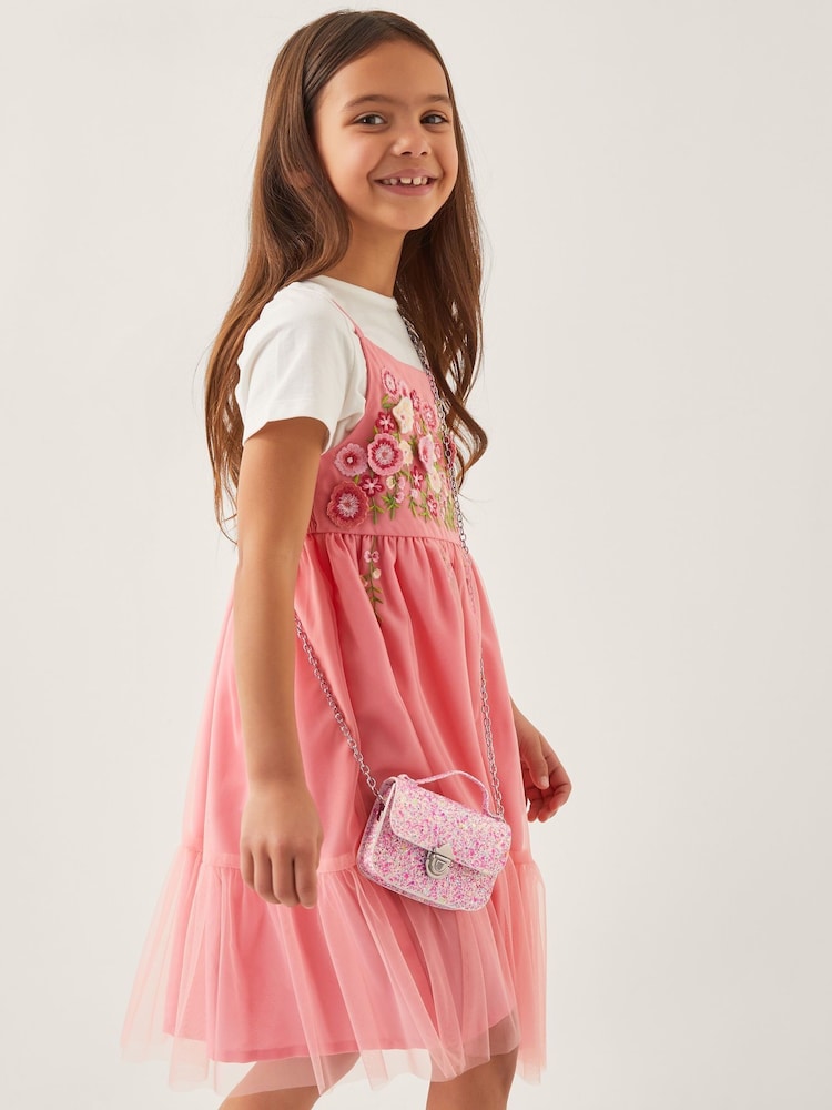 Monsoon Pink Mini Glitter Satchel Bag - Image 5 of 5