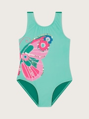 Monsoon Blue Embellished Butterfly Swimsuit - Image 1 of 3