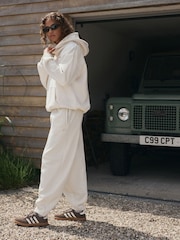 self. Ecru Barrel Leg Joggers - Image 4 of 8