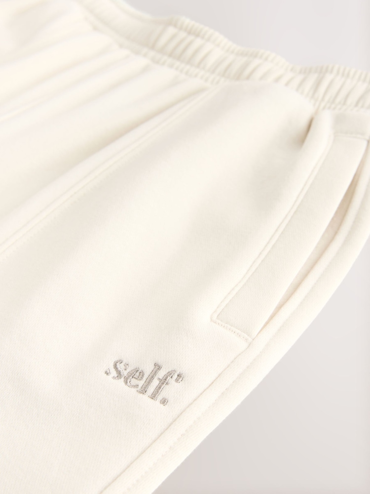 self. Ecru Barrel Leg Joggers - Image 8 of 8