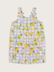 Monsoon Blue Baby Lemon Tile Print 100% Cotton Romper - Image 2 of 4