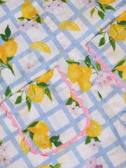Monsoon Blue Baby Lemon Tile Print 100% Cotton Romper - Image 4 of 4