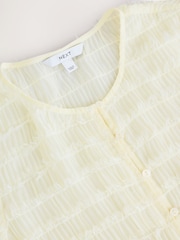 Ecru - Sheer Tufty Button Down Short Sleeve Top - Imagem 8 de 9