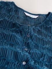 Azul - Sheer Tufty Button Down Short Sleeve Top - Imagem 2 de 3