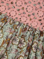 Monsoon Green Long Sleeve Paisley Yoke Dress - Image 3 of 3